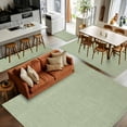 thumbnail image 5 of Sage Green 3x5 Area Rugs, Farmhouse Burlap Solid Green Color Modern Linen Texture Non-Skid Rubber Backing Large Rectangle Rugs - Living Room Bedroom Home Office, Indoor Floor Mat Carpets Washable Rug, 5 of 9