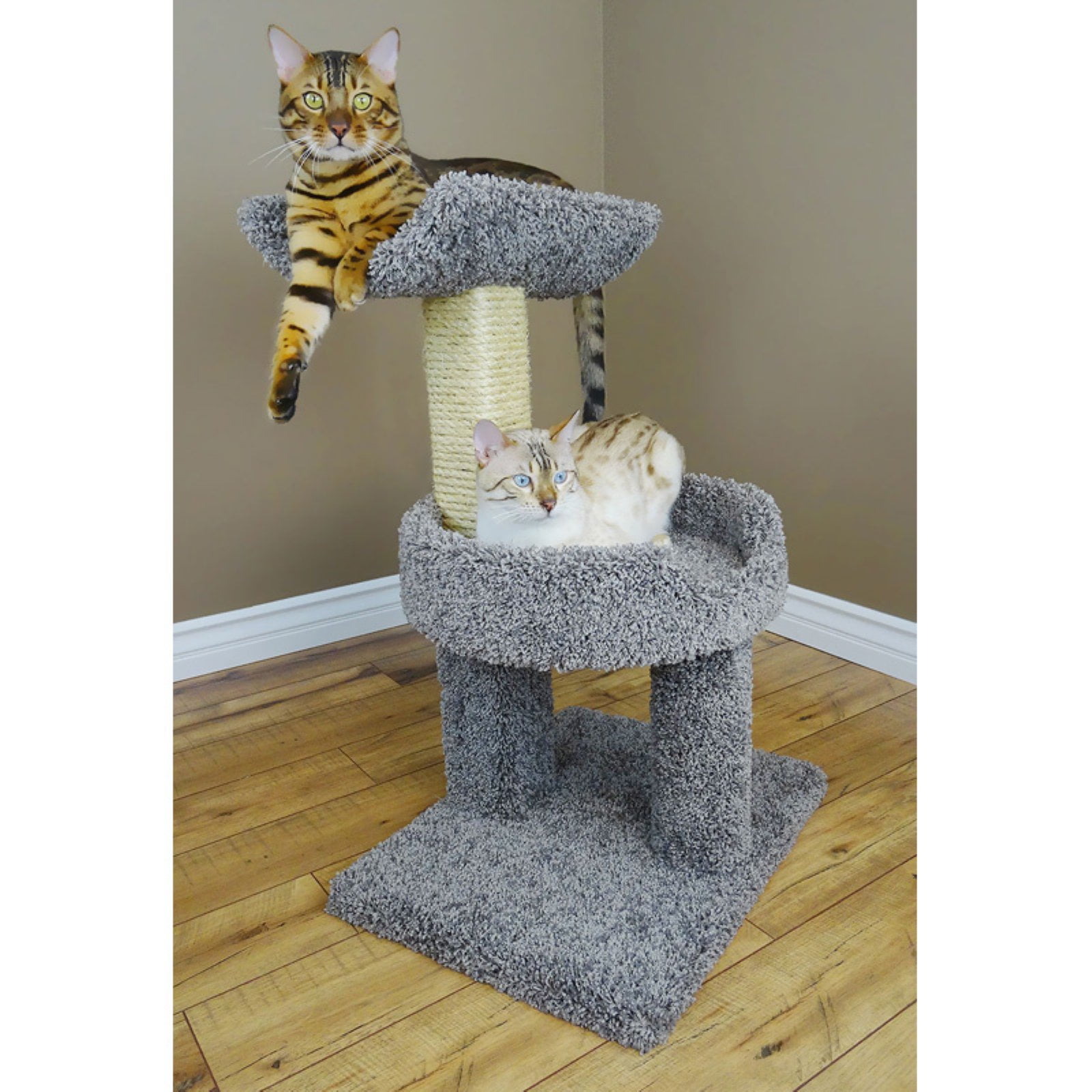 New Cat Condos Premier Window Mounted Cat Perch with Cushion, Gray