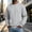 Gray, variant on Men's Crewneck Sweatshirts Loose Fit Athletic Pullover Sweatshirt Solid Long Sleeve Workout Tops with Multiple Pockets