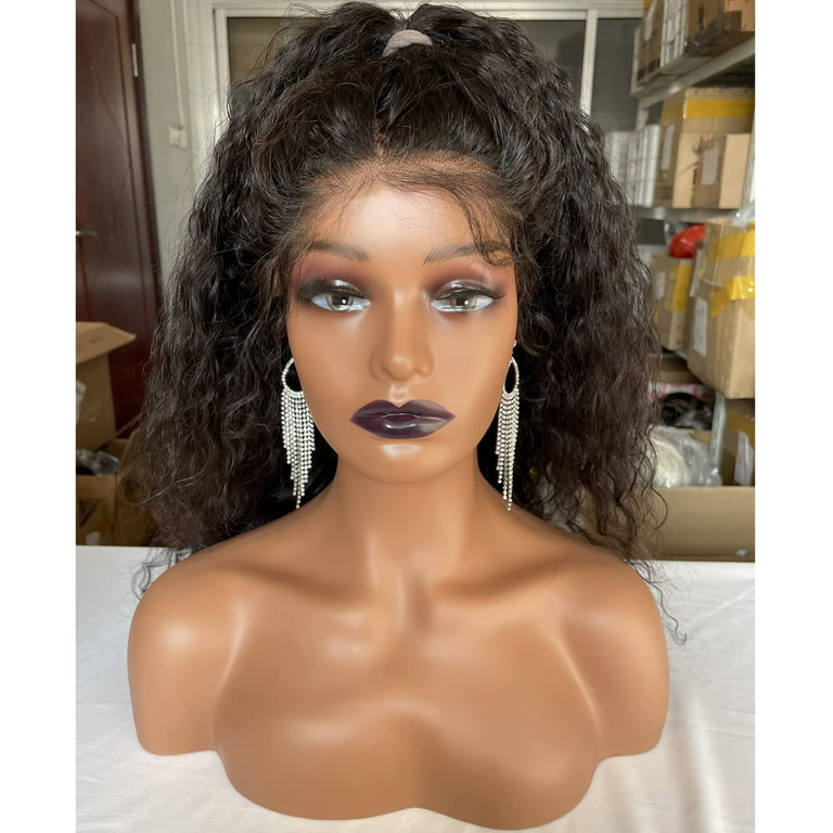Realistic Female Mannequin Head with Shoulder Manikin PVC Head