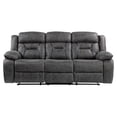 thumbnail image 3 of Lexicon Madrona Hill Traditional Microfiber Double Reclining Sofa in Gray, 3 of 8