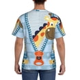 thumbnail image 3 of Bixox Men's Giraffe Come Out From Zipper Printed Short Sleeve Skinny Athletic T-Shirt, 3 of 6