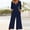 Dark blue, variant on GILIGEGE Women's Casual Jumpsuits 2025 Summer Trendy Wrap V Neck Short Sleeve Wide Leg Pants Elegant Loose Rompers Outfits with Pockets Overalls for Women Women's Summer with Pocket Shoulder Strap Ad