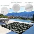 thumbnail image 3 of Black Summer Botanical Outdoor Rug 5x8 Ft - Reversible Patio Rug Outdoor Camping Rugs, Green Spring Floral Birds Farmhouse Indoor Outdoor Area Rugs, Non-Slip Outdoor Carpet Runner for Deck/Porch, 3 of 8