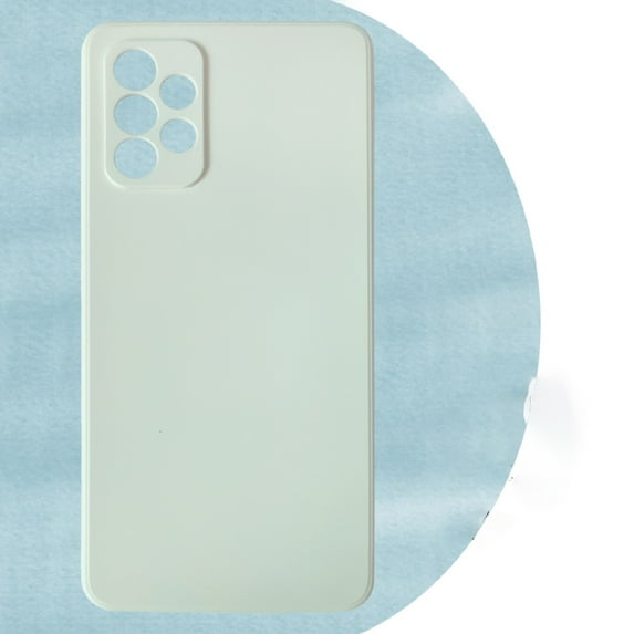 Straight Edge Silicone Case for Samsung Galaxy A72, Drop Resistant Shockproof Protective Slim Thin Cover for Samsung Galaxy A72 (6.7 inch),White