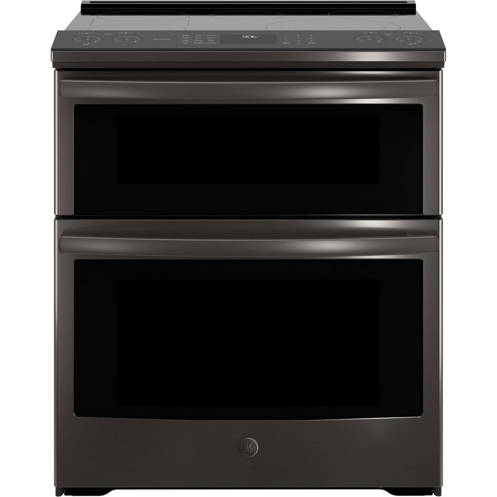 GE Profile Black Stainless PS960BLTS 30"" Slide In Electric Double Oven