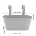 thumbnail image 2 of Countryside Style Iron Hanging Flower Pots for Railing Fence Hanging Bucket Pots Window Flower Plant Holder with Detachable Hooks Home Decor,Four Colors[Candy gray], 2 of 9