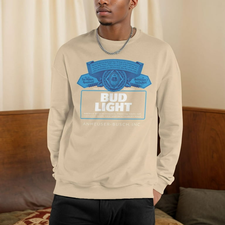 Budweiser Men s Crewneck Sweatshirt Warm Sweatshirts Heavyweight Long Sleeve Underwear Winter Pullover Men s Fleece Crew neck Hoodie Walmart