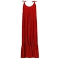 thumbnail image 3 of Clearance asdoklhq Womens Maxi Dress Under $10,Women Boho Maxi Solid Sleeveless Long Backless Dress Evening Party Beach Dress, 3 of 5