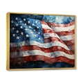 thumbnail image 2 of Designart "American Flag Display III" Flag USA Floater Framed Wall Decor, 2 of 7