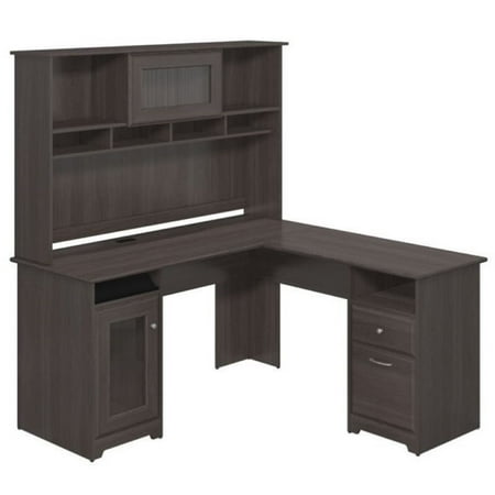 Bush Furniture Cabot L Shaped Desk With Hutch In Heather Gray Bush Furniture Cabot L Shaped Desk With Hutch In Heather Gray