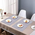 thumbnail image 7 of Placemats Set of 8 for Dining Table, Table Placemats, Rectangular PVC Vinyl, 18x12 Inches - Silver, 7 of 7