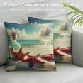 thumbnail image 3 of COMIO Nautical Coastal Decor Pillow Covers Starfish/Seashell/Sand/Conch/Beach House Decorative Cushion Covers Sea Theme Home Decorative Pillowcases(Starfish), 3 of 5