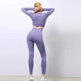 thumbnail image 3 of Traje de Yoga de 2 piezas, ropa deportiva sin costuras, ropa de gimnasio, chándal, Top corto de manga larga, mallas para mujer, conjuntos de Yoga para entrenamiento físico, 3 of 5