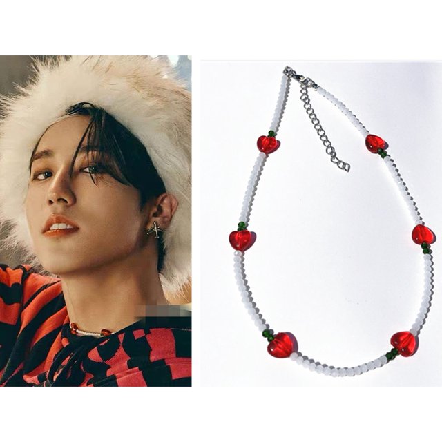 Collar Kpop Stray Kids Han Con Una Cadena De Cuentas De Amor Joyería Arroz