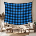 thumbnail image 2 of Black Blue Plaid Small Tapestry for Bedroom Wall Hanging Tapestry, Country Buffalo Checked Gingham Ceiling Backdrop Tapestries Poster Blanket Wall Decor for Teens Room Living Room Dorm 23" x 28", 2 of 8