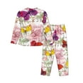 thumbnail image 2 of Wukai Butterflies and Vintage Print Women's Pajama Set - Soft Long Sleeve Sleepwear for Comfort and Style-Medium, 2 of 9