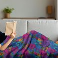 thumbnail image 3 of Floral Soft Flannel Fleece Throw Blanket, Vintage Bouquet Vibrant Shabby Form Blooms in Exotic Boho Tones Beauty Image, Cozy Plush for Indoor and Outdoor Use, 60" x 80", Multicolor, by Ambesonne, 3 of 5