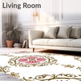 thumbnail image 2 of ODIKA 3x5 Machine Washable Non-Slip Area Rug, Elegant Transitional Damask Botanical Pathway Decoration Ultra Soft Rug, None, 657438, 2 of 7
