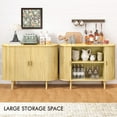 thumbnail image 3 of MARNUR Sideboard Buffet Cabinet 40" Storage Cabinet with 2 Sliding Tambour Doors, Adjustable Shelves for Office Bedroom Hallway Entryway, Oak, 3 of 11