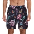 thumbnail image 3 of Uemuo Roses Flowers Pattern Mens Swim Trunks Quick Dry Board Shorts with Mesh Lining, Stretch Beach Shorts Quick Dry No-Chafing Board Shorts-X-Large, 3 of 9