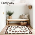 thumbnail image 3 of ODIKA 8'x10' Machine Washable Non-Slip Area Rug, Holiday Round with Festive Bell and Leaf High Traffic Rug, Ivory, 90426, 3 of 7