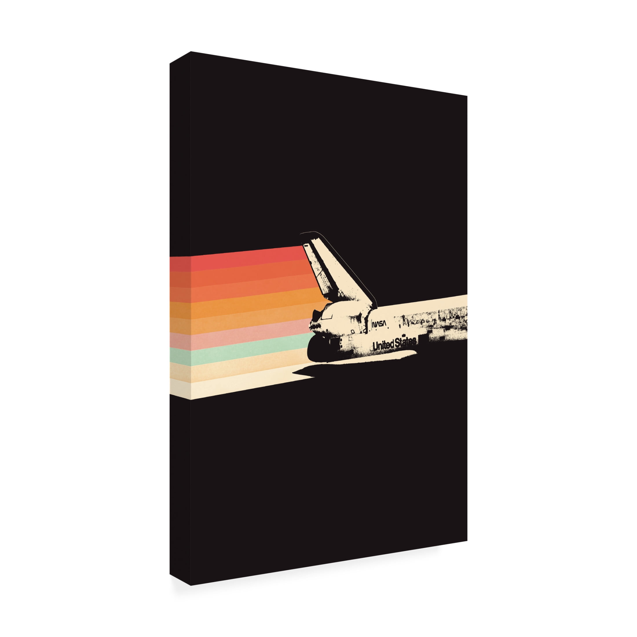 Trademark Fine Art Florent Bodart  Space Ship Rainbow Canvas Wall Art