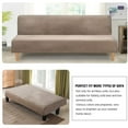 thumbnail image 5 of Stretch Velvet Armless Futon Cover, Soft Sofa Slipcover Armless Washable Futon Couch Cover, 5 of 8