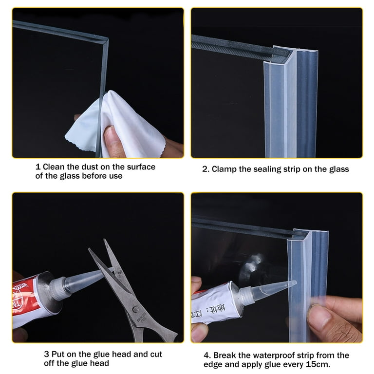 Seal 9 - 900 mm Glass Shower Door Rubber Seal Strip Gap 8 mm