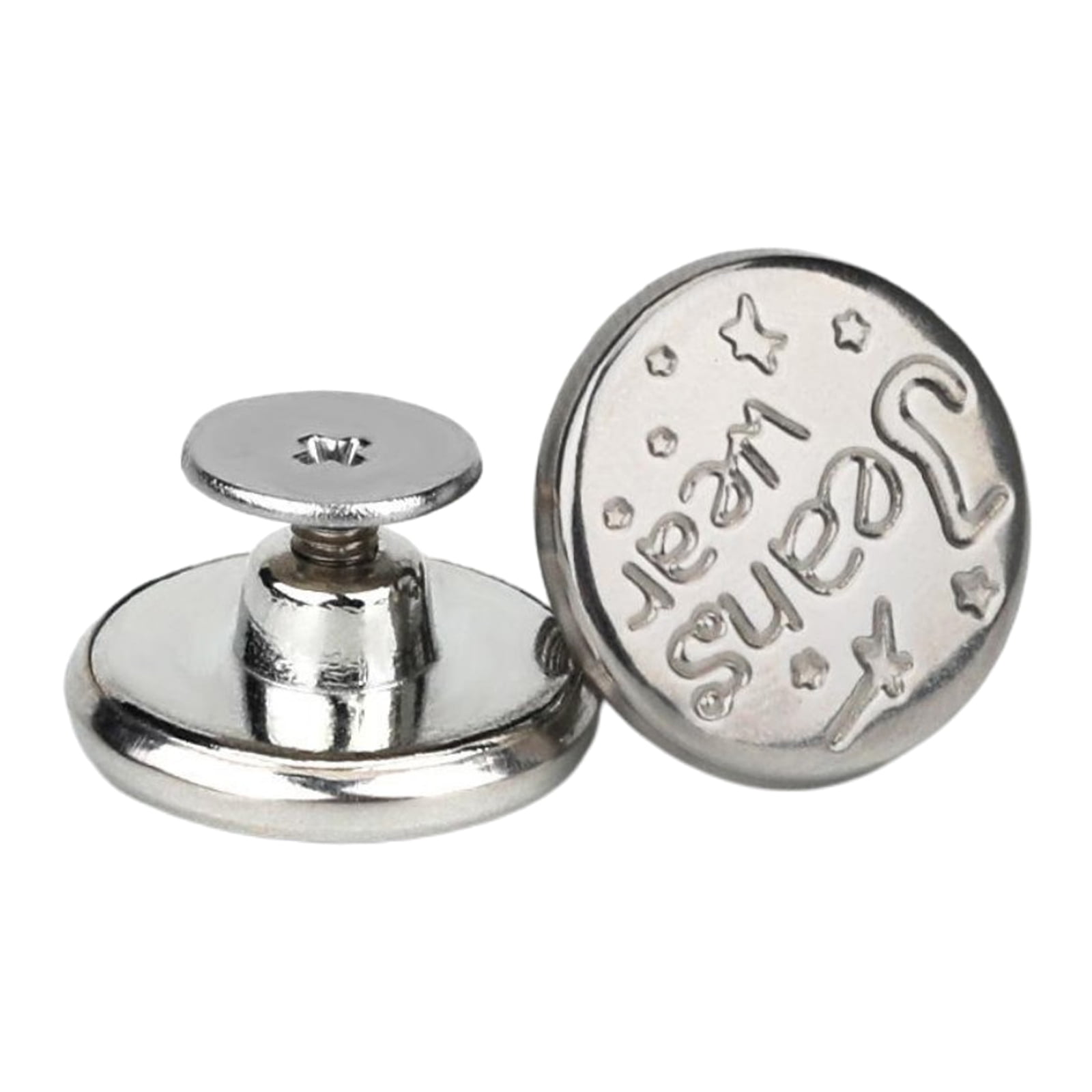 3 Sets Premium Instant Jean Button Pins, Adjustable No Sew Metal Replacement Jean Buttons