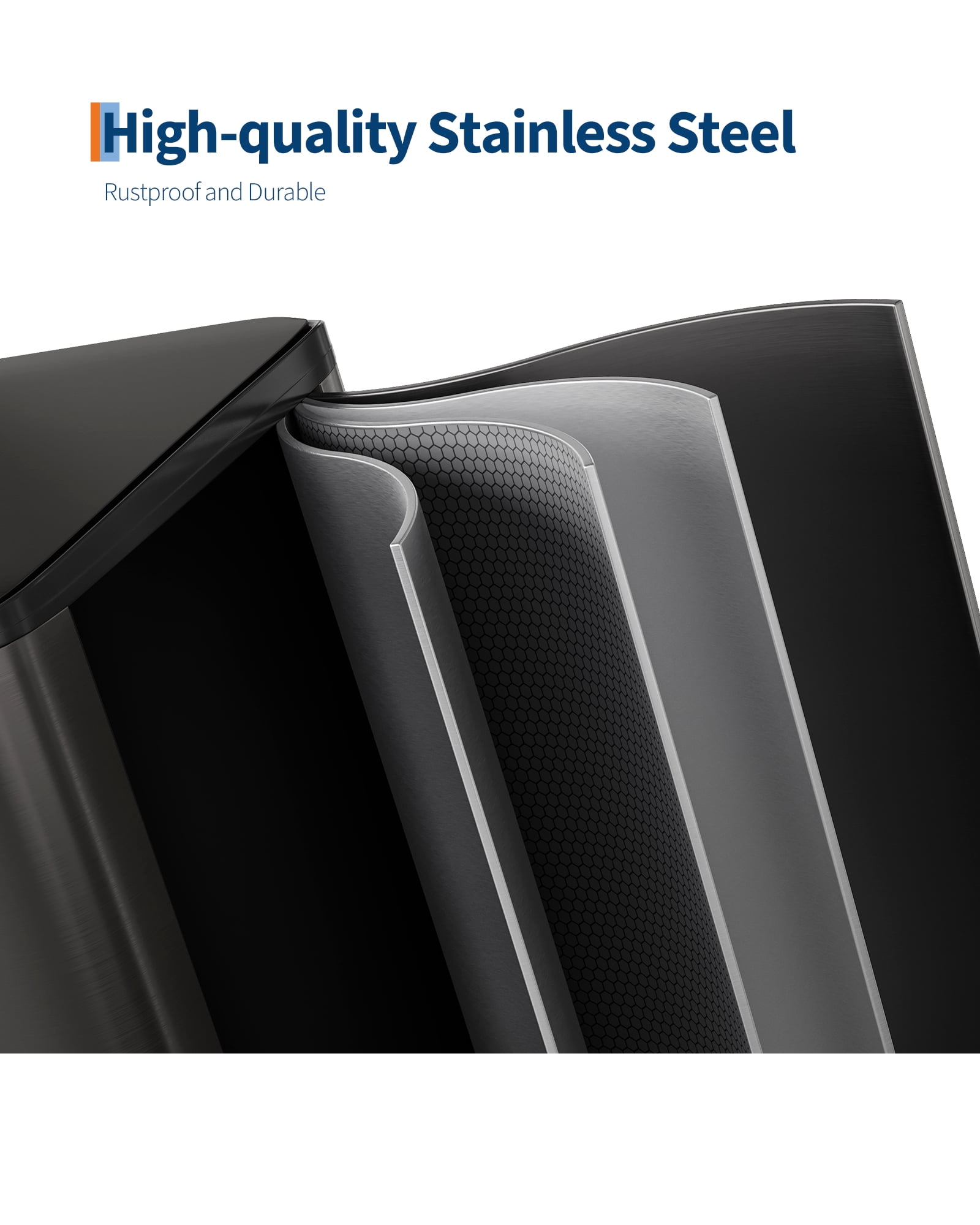 2 x 8 gal Stainless Steel Dual Trash Can, Step-on Kitchen Metal Garbage Cans, Double Compartment Garbage and Recycling Bin Combo with Metal Lid, PP Inner