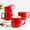 Red, variant on 16oz Ceramic Coffee Mugs Set Of 4 - Stackable Latte Cups Wave Dishwasher & Oven Safe Ideal For Cappuccino Hot Chocolate Housewarmi