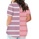 thumbnail image 3 of Plus Tamaño de las Mujeres Blusas, Cuello en V Casual Suelto Manga Corta Superior, Impresión Blusa Poliéster Spandex, 3 of 8