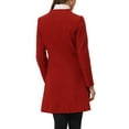 thumbnail image 3 of INSPIRE CHIC Women's Elegant Winter V Neck Long Sleeve Single Breasted Long Overcoat L Dark Red, 3 of 6