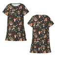 thumbnail image 5 of Salouo Mushroom Snail Print Short Sleeve Sleepshirt for Womens Comfy Nightgown Scoopneck Cute Nightdress Ruffle -3X-Large, 5 of 7