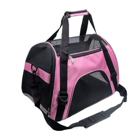 Pet Carrier Airline Approved Cat Carrier Dog Carrier for Medium Small Cats Small Puppy Kitten,Dog Cat Pet Travel Carrier (Medium, Pink)