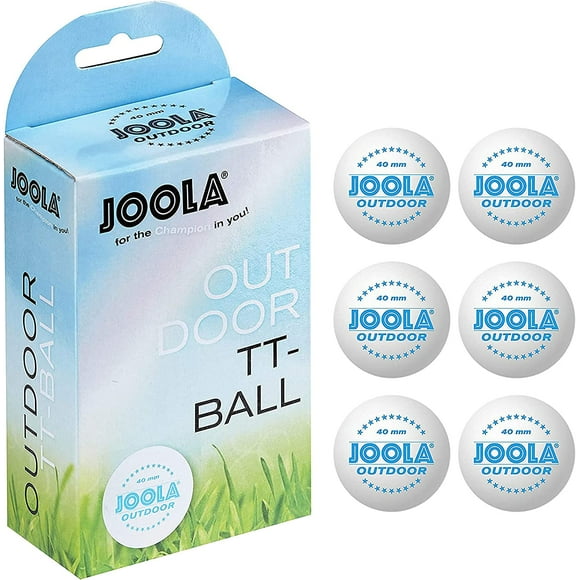 JOOLA Outdoor Table Tennis Balls - 6 Pack of 40mm Regulation Size Ping Pong Balls for Training and Recreational Play -