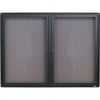 Quartet Radius Frame Indoor Bulletin Board - 36" Height X 48" Width - Gray Fabric Surface (2364L)