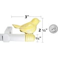 thumbnail image 4 of Urbanest 3/4-inch Cute Bird Designer Decorative Adjustable Window Treatment Curtain Single Rod Set, Heavy Duty, Baby Yellow With White Rod, 84" to 120", 4 of 8