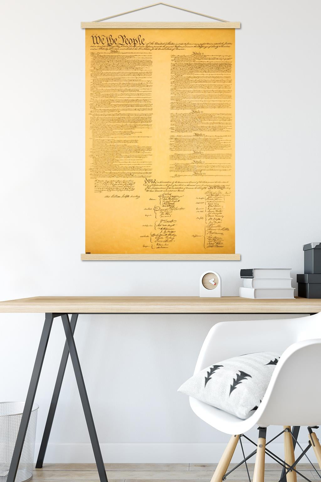 The Constitution Wall Poster with Wooden Magnetic Frame, 22.375" x 34"