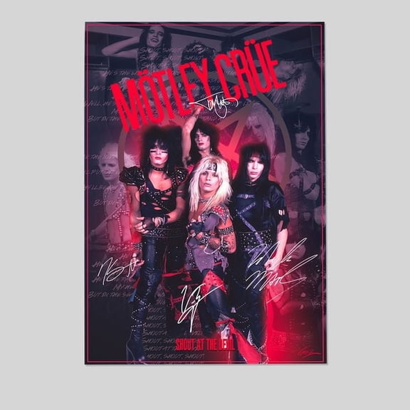 Music Poster - Motley Crue Band Poster Retro Style - Size 24x36 - Postora