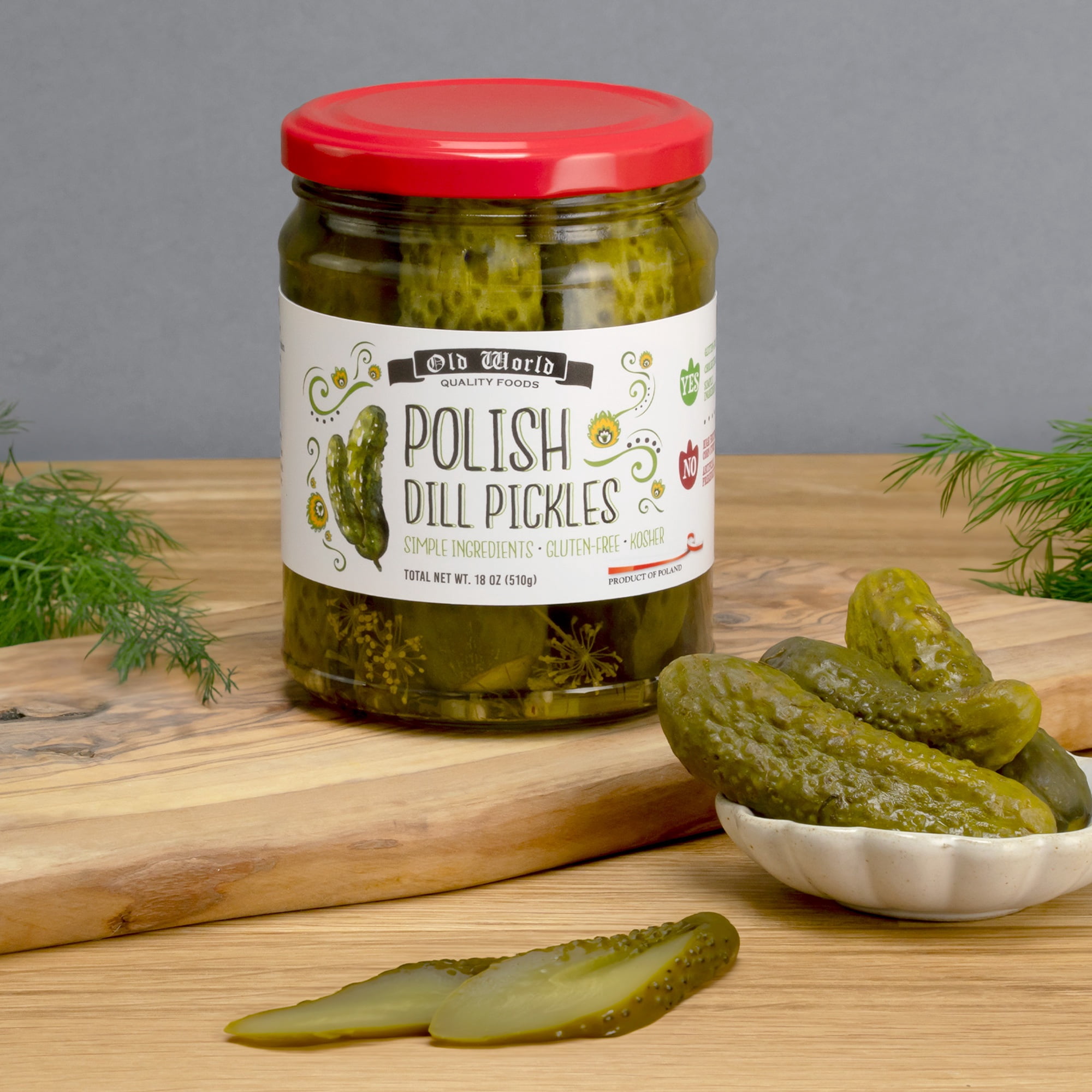(8 pack) Old World Polish Dill Pickles 18oz