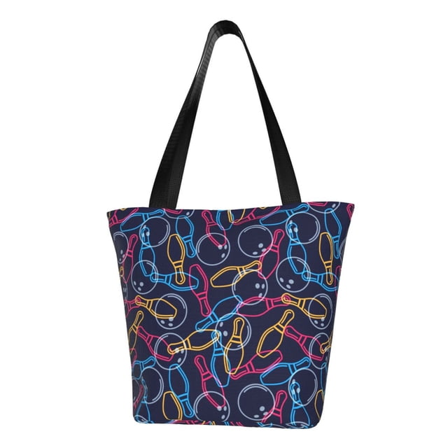 Balery Multicolor Bowling Bolsa de Hombro con Diseño, Bolsa Grande y Duradera, Bolsa Versátil para Compras