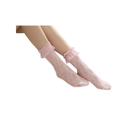 

Licupiee Cute Lolita Socks Japanese Kawaii Women White Lace Ruffle Ankle Socks Princess Frilly Sock With Lace Retro