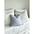 thumbnail image 2 of Chambray Blue Fringe Blue Linen Pillows 20" x 20" Down Alternative Insert Included, 2 of 12