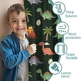 thumbnail image 3 of Blackout Kids Curtains,Dark Green Toned Dinosaur and Volcano Pattern Childrens Insulated Curtains Set Of 2,Bedroom Essentials,Toddler Room Decor 42"x63", 3 of 5
