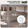 thumbnail image 4 of Einfach Full Bed Frame, Metal Platform Bed with 16.6" Under-bed Storage Space, Heavy Duty, No Box Spring Needed, White, 4 of 8