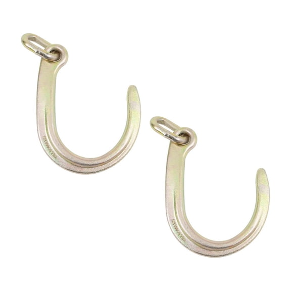 (2 Pc) 8" Inch Tow Hook Grade 70 G70 J Hook Heavy Duty Towing Wrecker Roll Back Truck