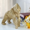 thumbnail image 2 of Sagebrook Home Polyresin 10" Gorilla, Gold, Novelty, Polyresin, Tropical, 10"L X 5"W X 9"H, Solid Color, 2 of 3