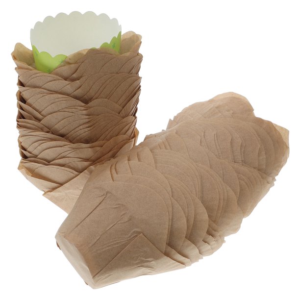 unbranded 100Ud Cápsulas Lotus Para Repostería Desechables Color Marrón Claro Resistente Y